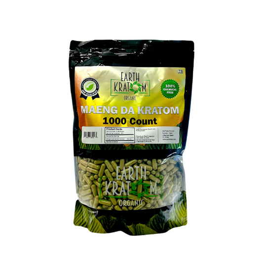 EARTH KRATOM CAPSULES 1000CT - MAENG DA GREEN VEIN - Seven Tech