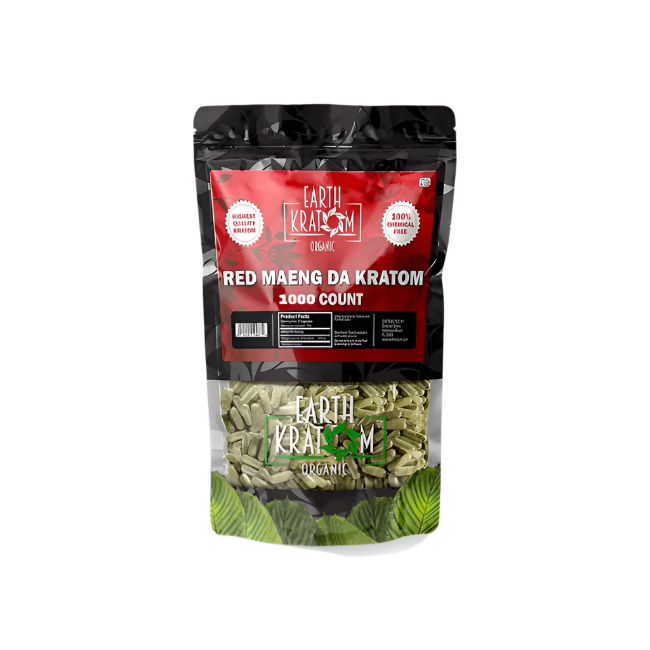 EARTH KRATOM CAPSULES 1000CT - HULU RED VEIN - Seven Tech