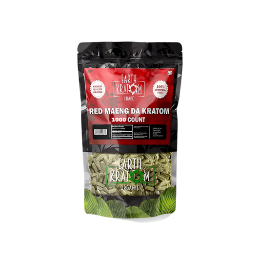 EARTH KRATOM CAPSULES 1000CT - HULU RED VEIN - Seven Tech