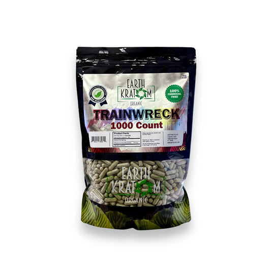 EARTH KRATOM ORGANIC CAPSULES 1000CT - TRAINWRECK
