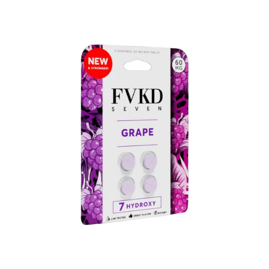 FVKD Seven Grape 7 Hydroxy packaging with purple grapes on a white background