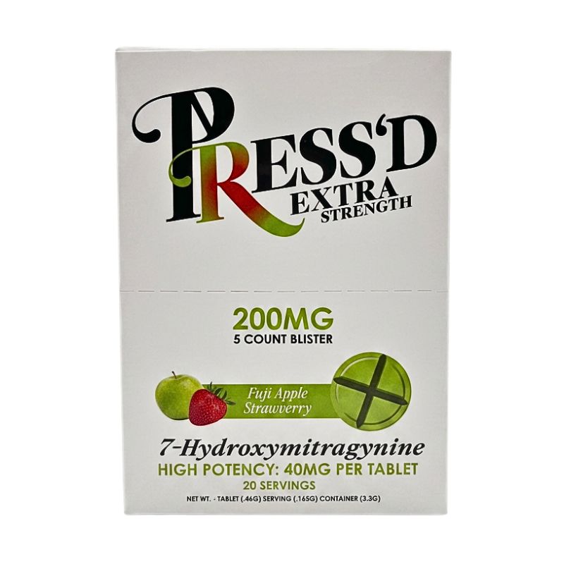 Press'd Extra Strength 7-Hydroxymitragynine 5ct Tablet 40mg Per Tablet (Box of 10)