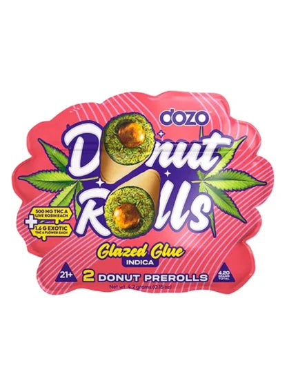 DOZO - THC A DONUT PRE-ROLLS - 2 COUNT - GLAZED GLUE - INDICA