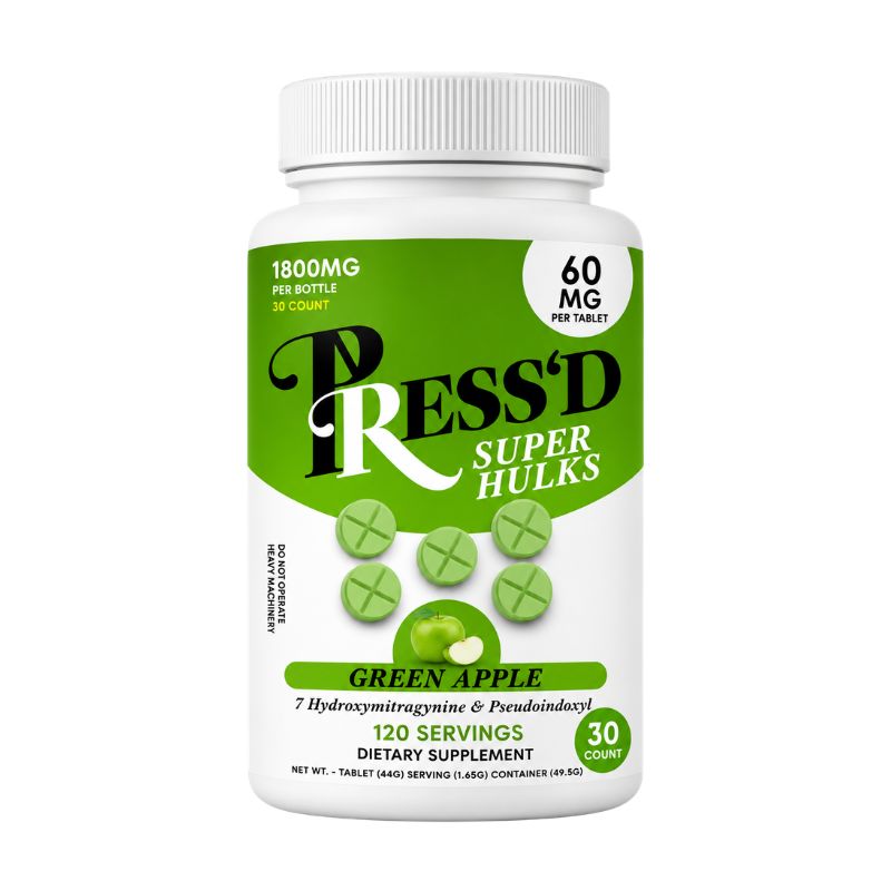 🎁 Press'D 7-Hydroxymitragynine + Pseudo Chewable Tablets 30ct 60mg Per Tablet (100% off)
