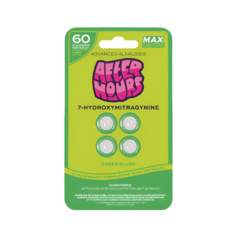 After Hours 4ct 7OH Chewable Tabs Green Slush 60mg per Tablet