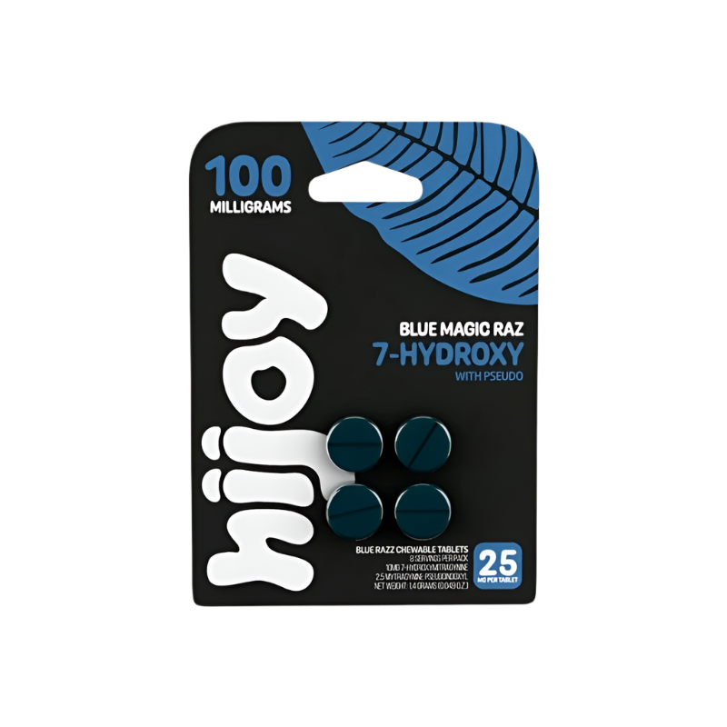 HIJOY 4ct 7OH + Psuedoindoxyl Blue Magic Raz 25mg + 2ct Bundle