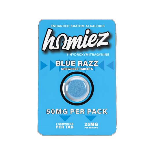 HOMIEZ 7-HYDROXYMITRAGYNINE TABLETS 1CT / 50MG EACH – BLUE RAZZ