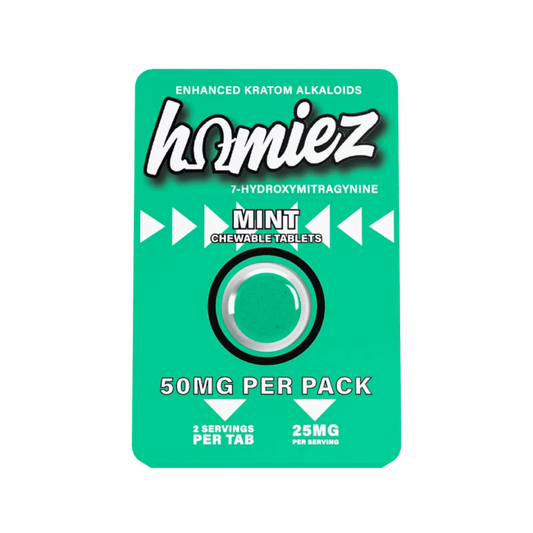 HOMIEZ 7-HYDROXYMITRAGYNINE TABLETS 1CT / 50MG EACH – MINT