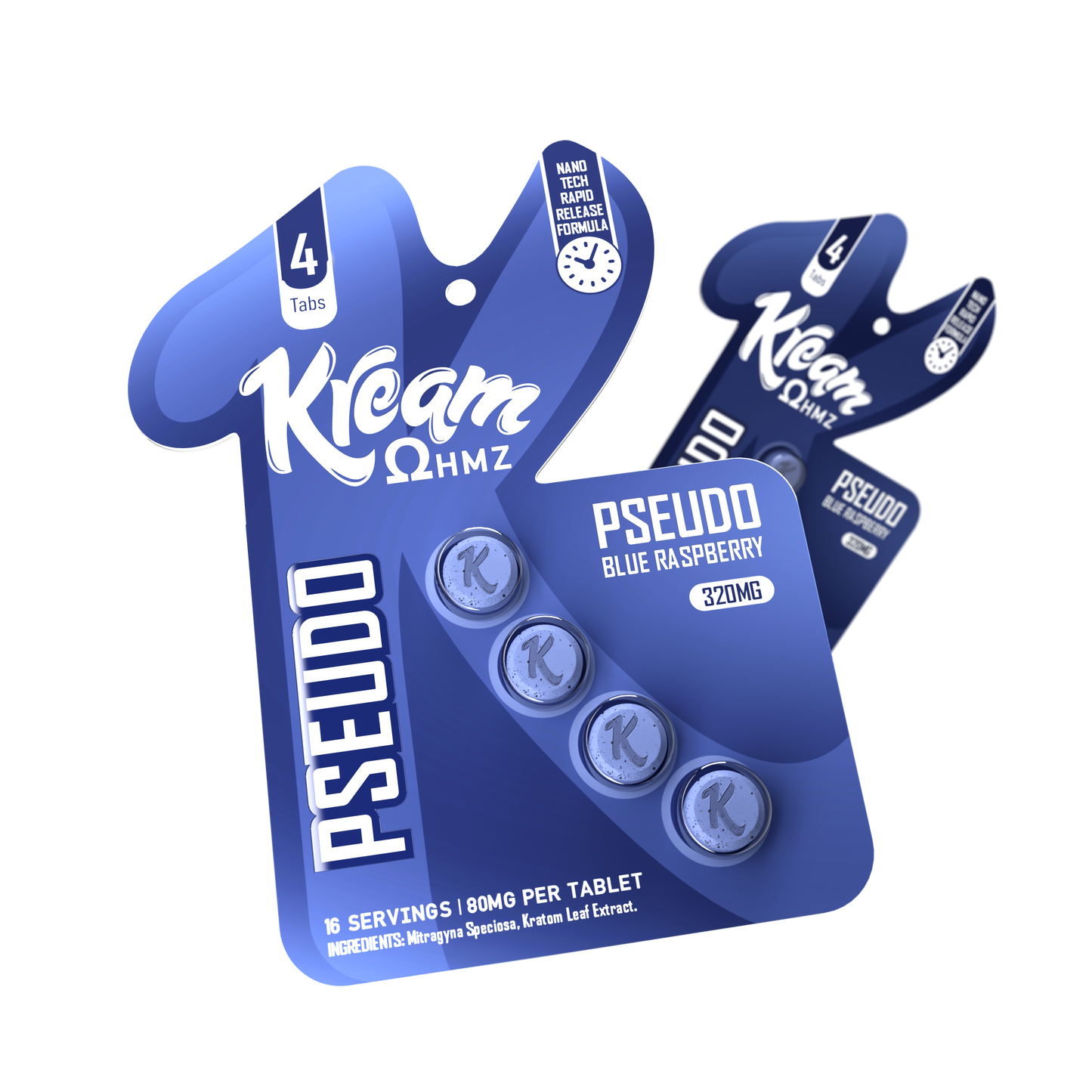 Kream ΩHMZ PSEUDO Tabs 80mg Per Tablet — Blue Raspberry