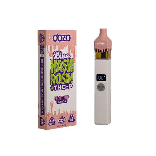 DOZO - LIVE HASH ROSIN + THC-P DIAMONDS 3.5G DISPOSABLES - GELATTI GLUE - INDICA