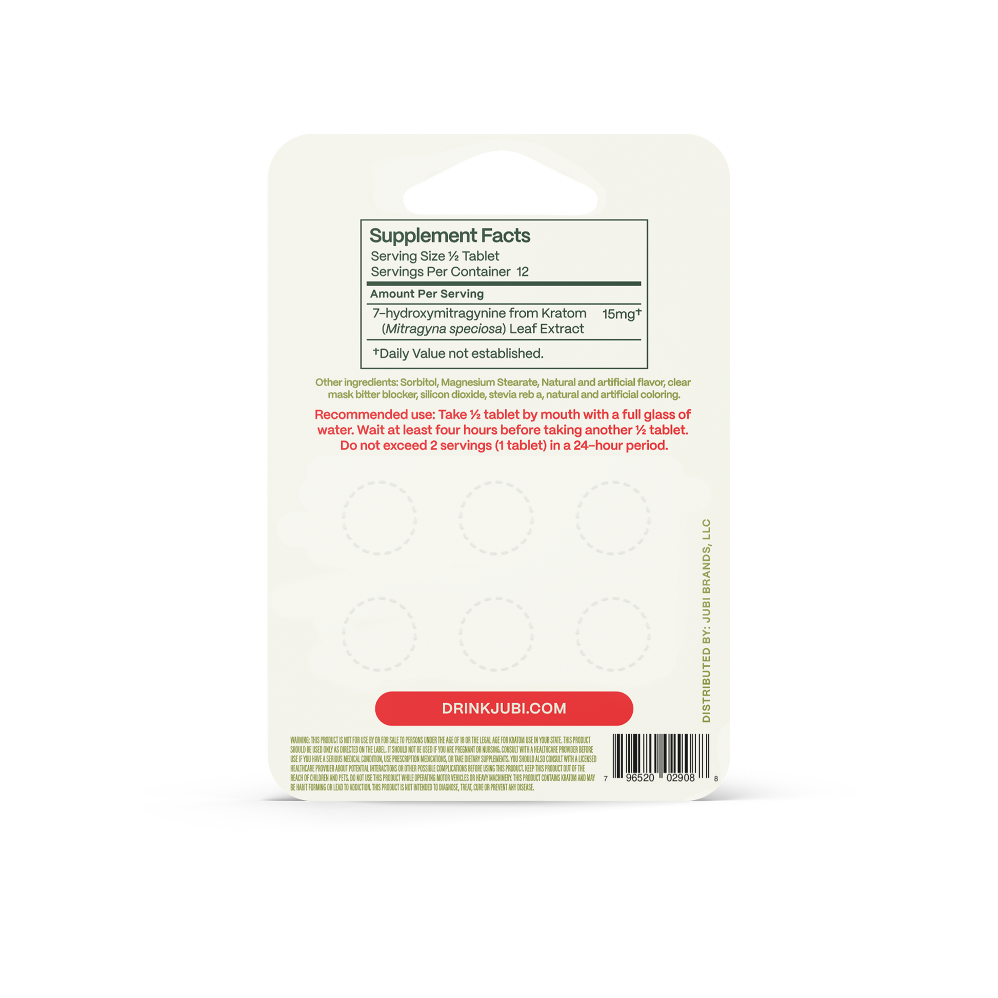 Jubi 6ct 7OH Chewable Tabs Strawberry 30mg per Tablet