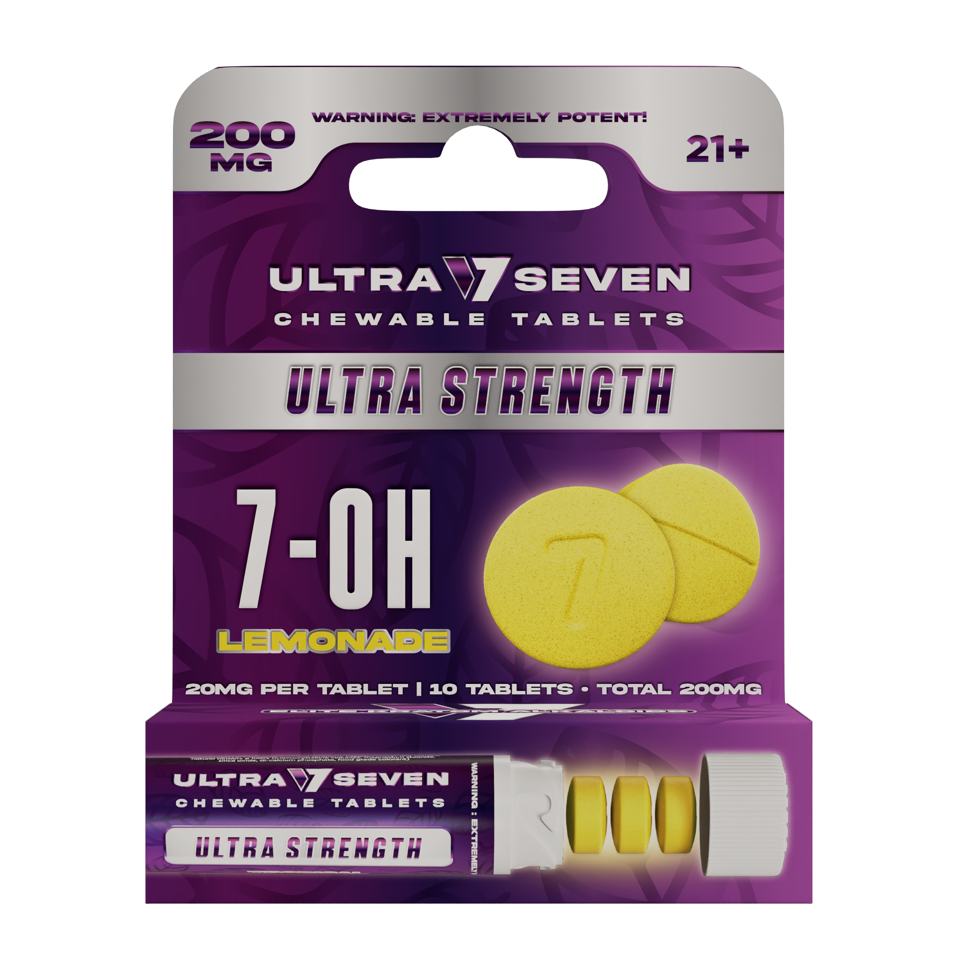 Ultra Seven 10ct 7OH Tabs Ultra Strength Lemonade 20mg Per Tablet