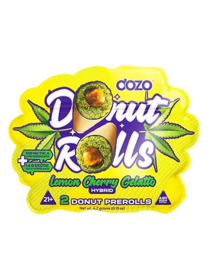 DOZO - THC A DONUT PRE-ROLLS - 2 COUNT - LEMON CHERRY GELATO - HYBRID