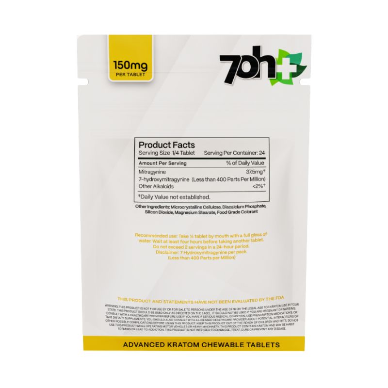 80% Mitragynine Extract - 150mg Kratom Tablet