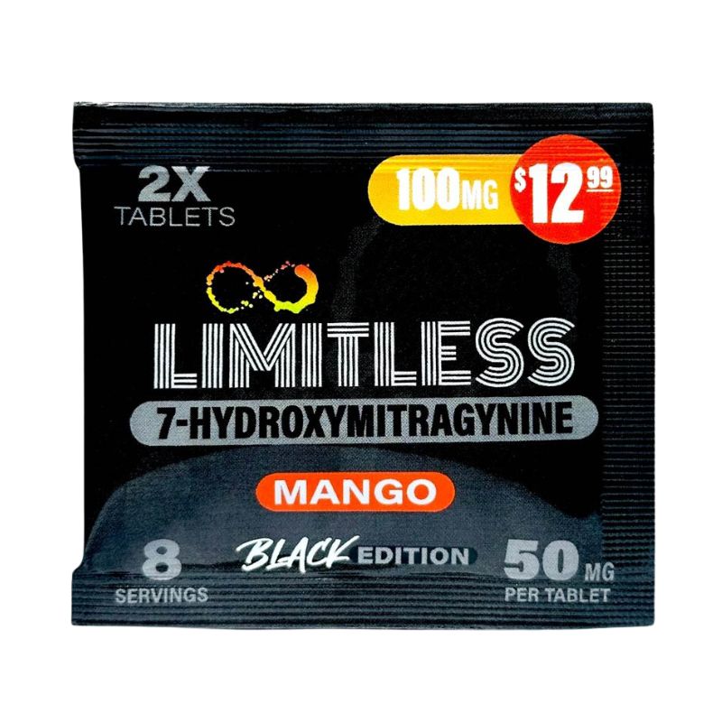 LIMITLESS 7-HYDROXYMITRAGYNINE BLACK EDITION TABLETS 2CT 50MG PER TABLET