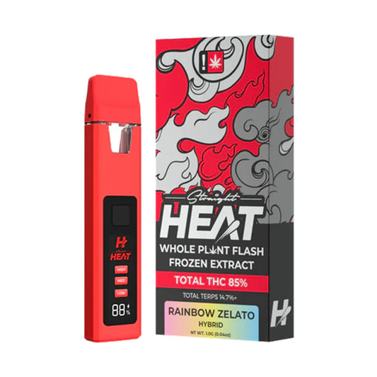 STRAIGHT HEAT WHOLE PLANT FLASH FROZEN EXTRACT 1G DISPOSABLE – RAINBOW ZELATO HYBRID - Seven Tech