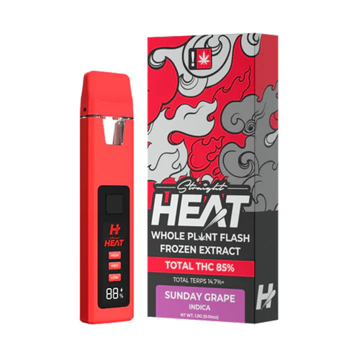 STRAIGHT HEAT WHOLE PLANT FLASH FROZEN EXTRACT 1G DISPOSABLE – SUNDAY GRAPE INDICA - Seven Tech