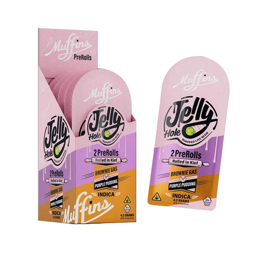 MUFFINS-THC-A JELLY HOLES PREROLL BROWNIE GAS/PURPLE