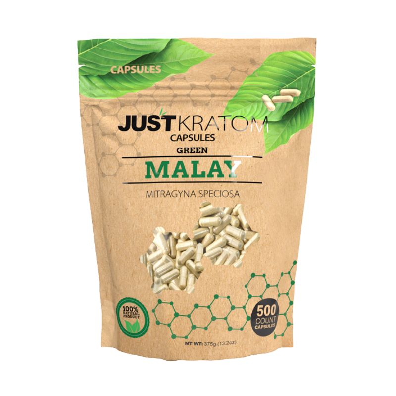 JUST KRATOM CAPSULES 500CT 500MG - MALAY GREEN