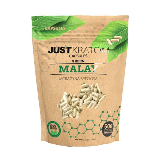 JUST KRATOM CAPSULES 500CT 500MG - MALAY GREEN