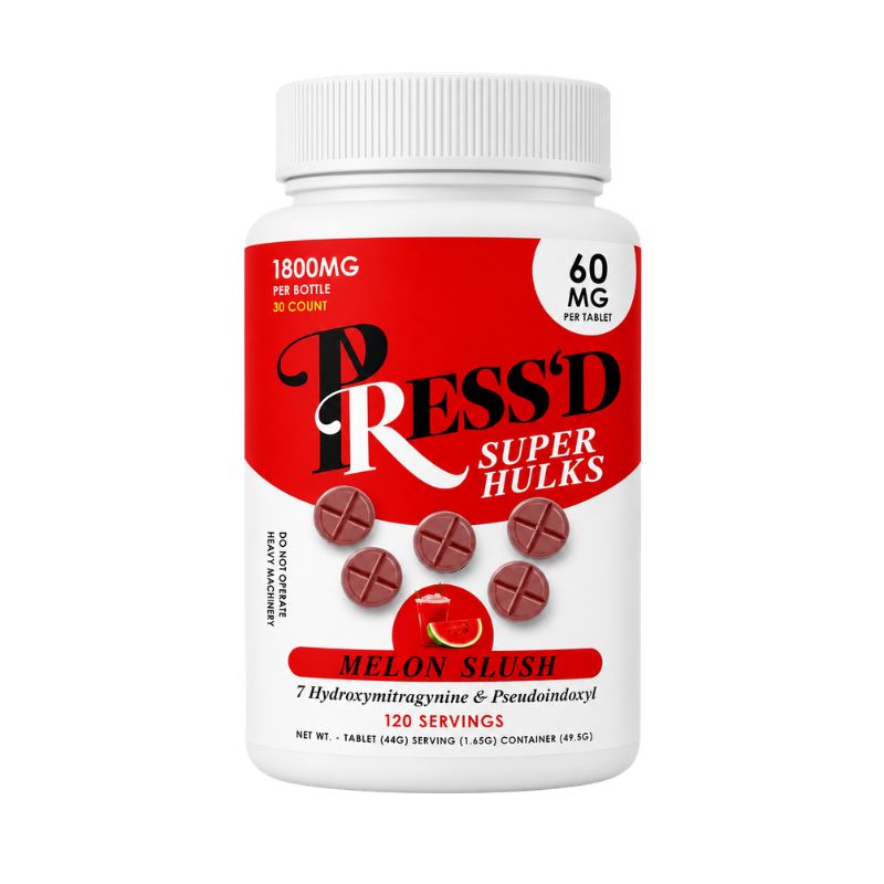 Press'D 7-Hydroxymitragynine + Pseudo Chewable Tablets 30ct 60mg Per Tablet