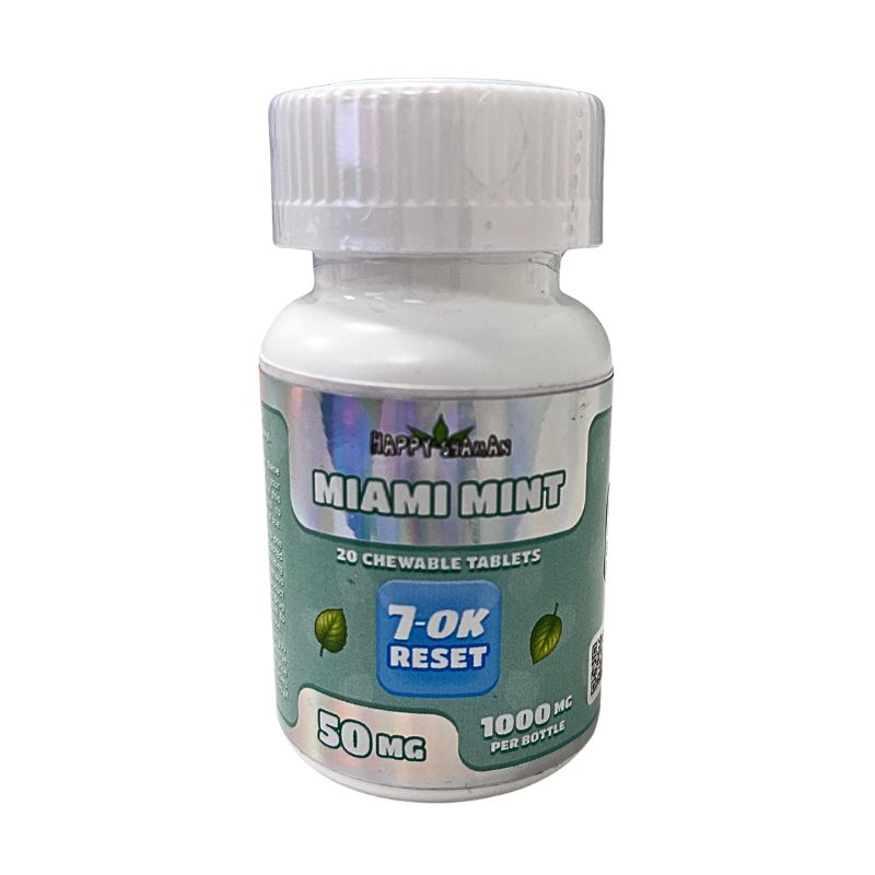 HAPPY SHAMAN 7-OK RESET CHEWABLE TABLETS 20CT 50MG PER TABLET