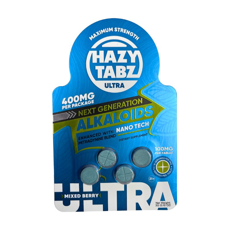 Hazy Tabz Ultra Next Generation Alkaloids Mitragynine Tablets 4ct 100mg Per Tablet