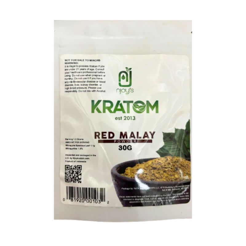 NJOY KRATOM POWDER 30G - MALAY RED VEIN