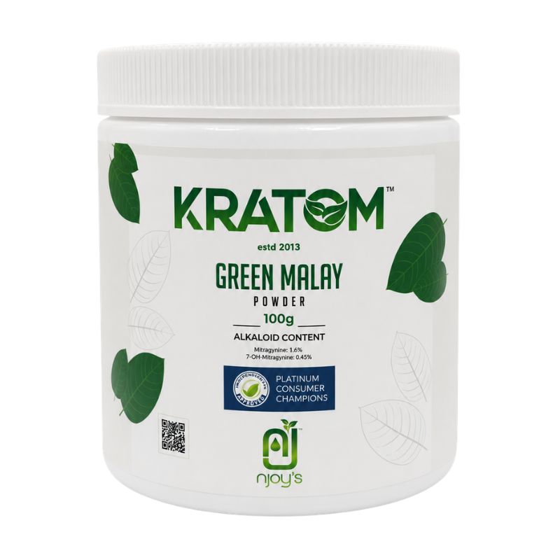 NJOY KRATOM POWDER 100G - MALAY GREEN VEIN