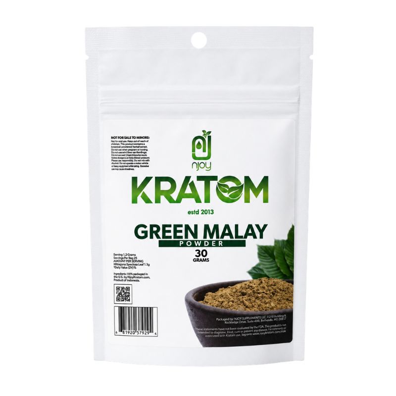 NJOY KRATOM POWDER 30G - MALAY GREEN VEIN