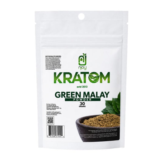 NJOY KRATOM POWDER 30G - MALAY GREEN VEIN