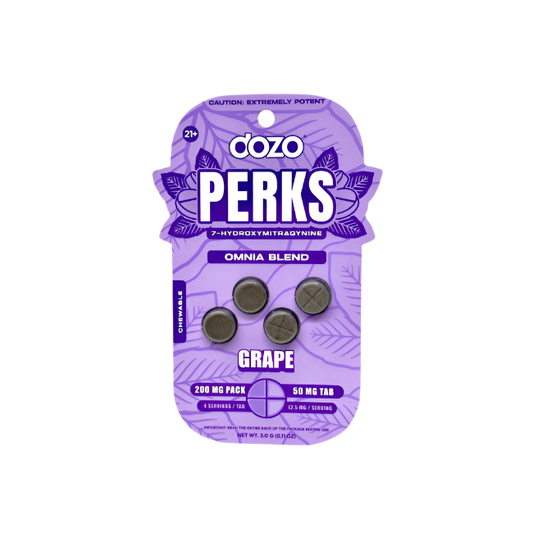 Dozo Perks 4ct 7OH Omnia Blend Grape Chewable Tabs 50mg per Tablet - Seven Tech