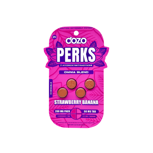 Dozo Perks 4ct 7OH Omnia Blend Strawberry Banana Chewable Tabs 50mg per Tablet - Seven Tech