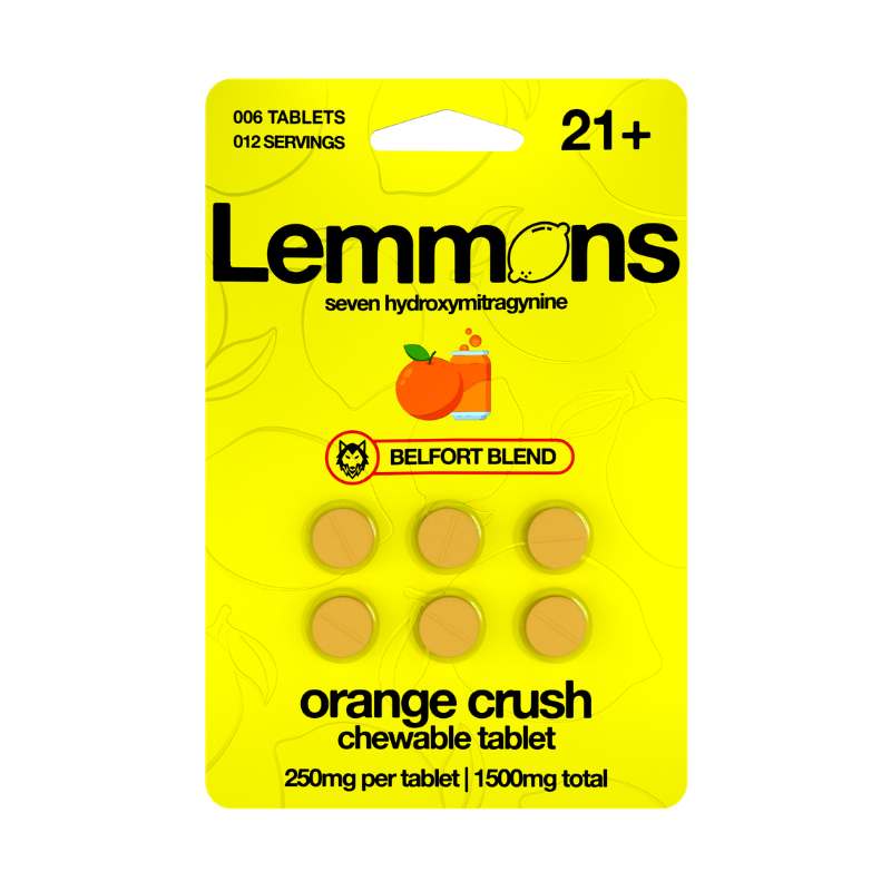 🎁 LEMMONS BELFORT BLEND 7-HYDROXYMITRAGYNINE CHEWABLE TABLETS 6CT 250MG PER TABLET (100% off)