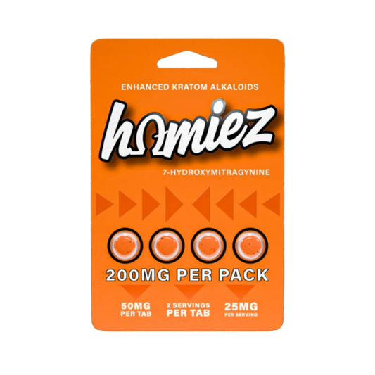 HOMIEZ 7-HYDROXYMITRAGYNINE TABLETS 4CT / 50MG EACH – TANGERINE