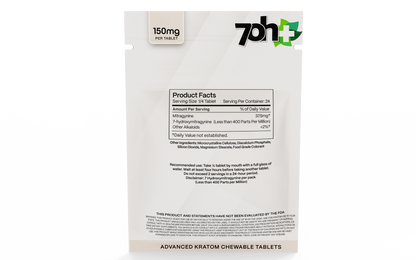 7 OH PLUS - MIT80 80% Kratom ExtractChewable Tabs 150mg per Tablet