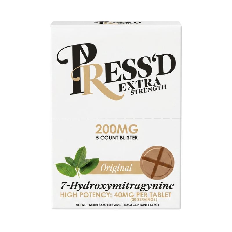 Press'd Extra Strength 7-Hydroxymitragynine 5ct Tablet 40mg Per Tablet (Box of 10)