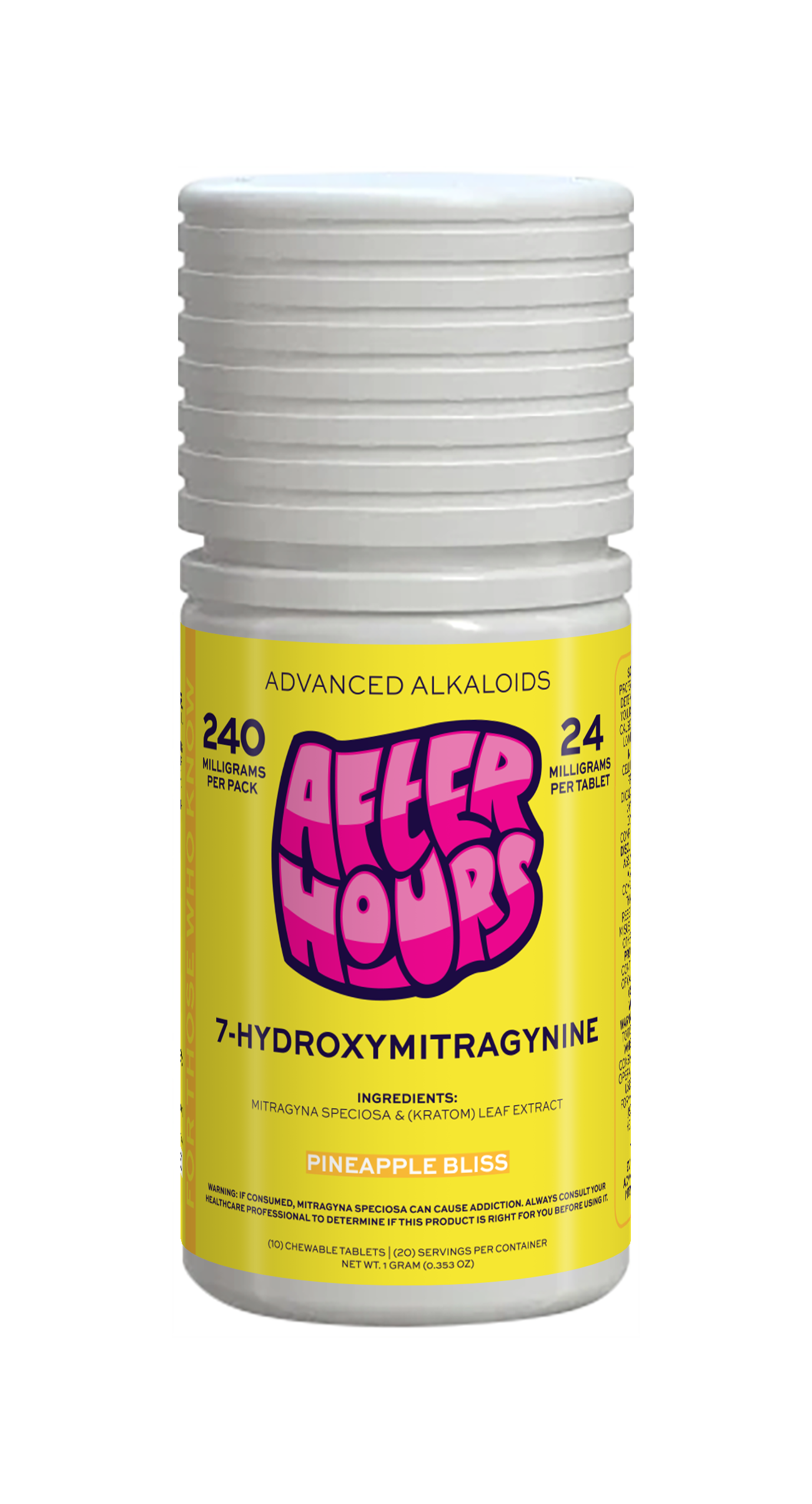 After Hours 10ct 7OH Chewable Tabs Pineapple Bliss 24mg per Tablet