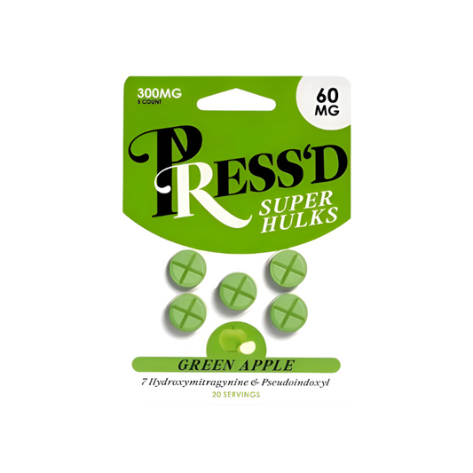 Press'D 5ct 7OH Tabs Super Hulks Green Apple 60mg per Tablet