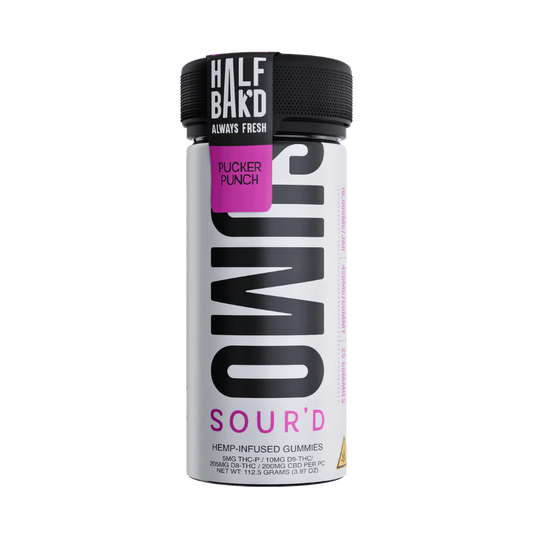 HALF BAK'D D9 SUMO SOUR'D 25CT 420MG PER GUMMY - PUCKER PUNCH - Seven Tech