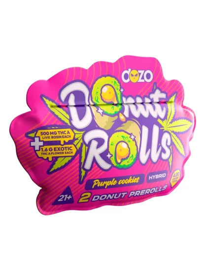 DOZO - THC A DONUT PRE-ROLLS - 2 COUNT - PURPLE COOKIES - HYBRID