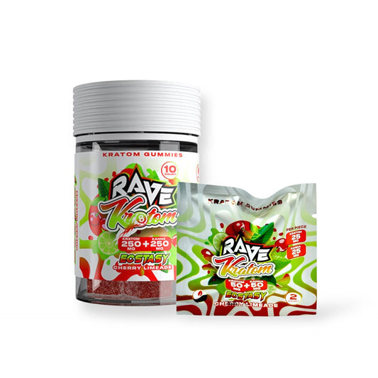 RAVE KRATOM GUMMIES 10CT CHERRY LIMEADE (KRATOM 250MG + KAVA 250MG)