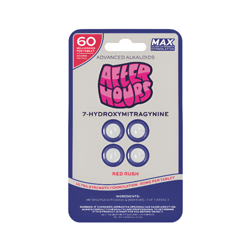 After Hours 4ct 7OH Chewable Tabs Red Rush 60mg per Tablet