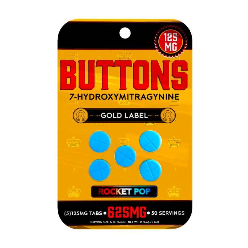 BUTTONS GOLD LABEL 7-HYDROXYMITRAGYNINE TABLETS 5CT 125MG PER TABLET