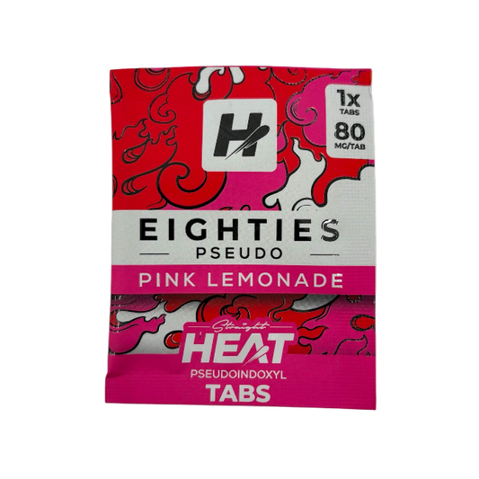 Straight Heat Eighties Pseudo 1ct Chewable Tab Pink Lemonade 80mg Per Tablets - Seven Tech