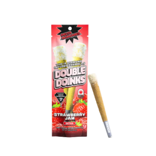 DELTA MUNCHIES DOUBLE DOINKS – STRAWBERRY JAM SATIVA