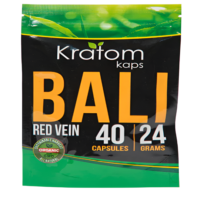 KRATOM KAPS CAPSULES 40CT 24G - BALI RED VEIN - Seven Tech