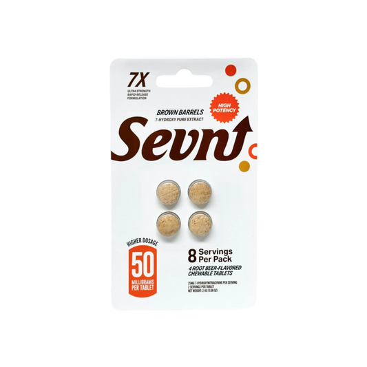 Sevn 4ct 7OH Tablets Brown Barrels Root Beer 50mg Per Tablet - Seven Tech