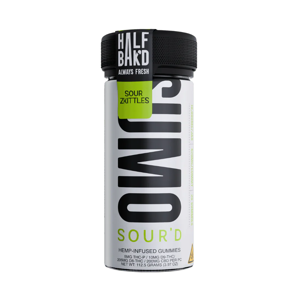 HALF BAK'D D9 SUMO SOUR'D 25CT 420MG PER GUMMY - SOUR ZKITTLES - Seven Tech