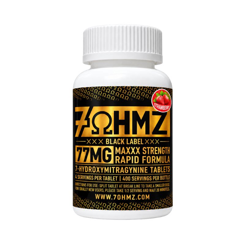 7OHMZ Black Label Maxxx Strength 7-Hydroxymitragynine Tablets 77mg Per Tablet